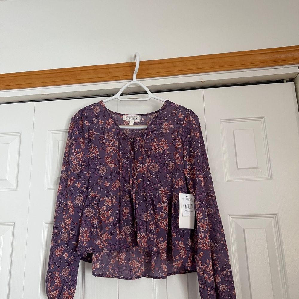 Floral Purple Women's Top NWT